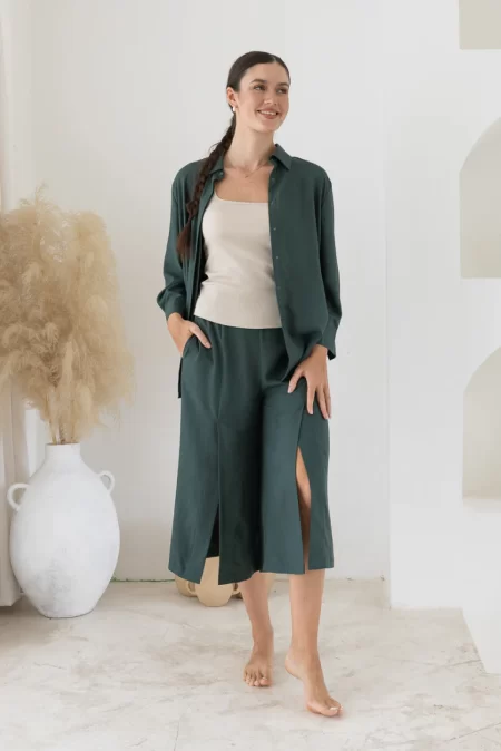 Olive Basics Delilah Expandable TENCEL™ Culottes - Image 7