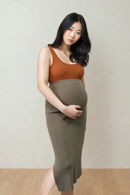 Olive Basics Leah Super Stretch Slit Skirt