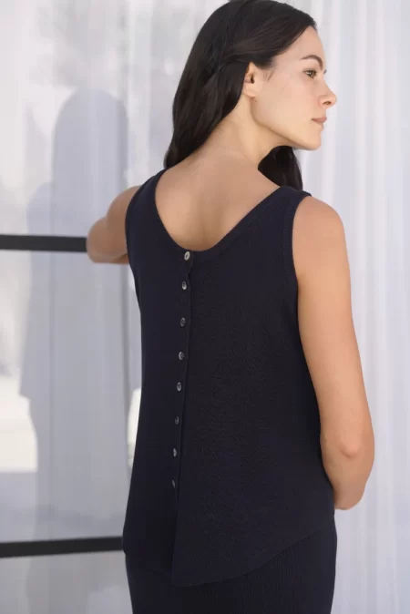 Olive Basics Sarah Reversible Button Tank - Image 11