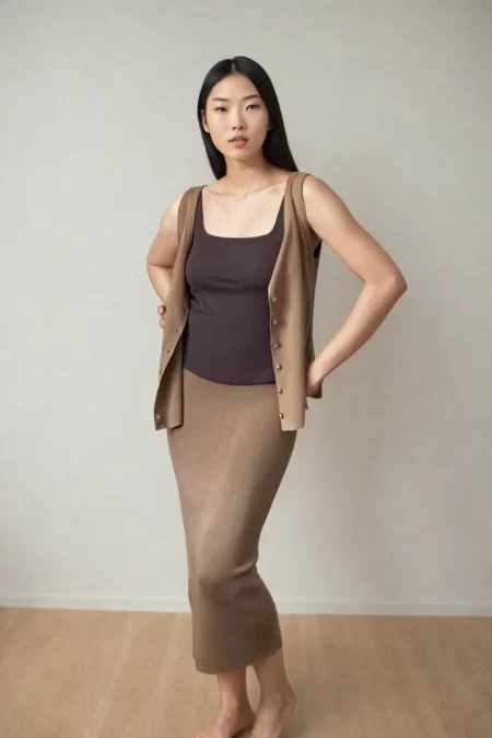 Olive Basics Leah Super Stretch Slit Skirt - Image 3