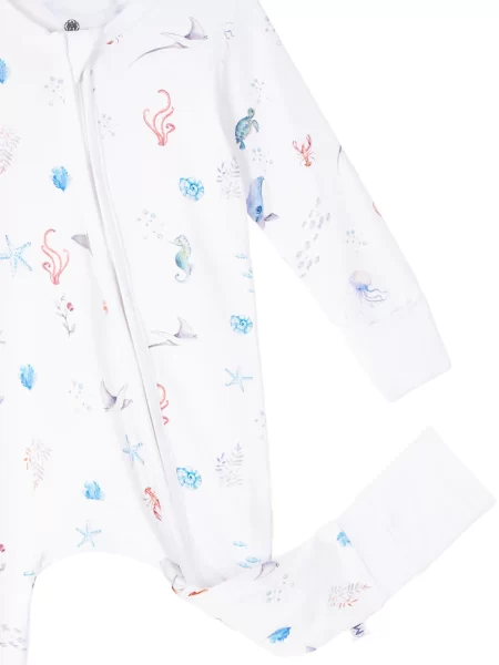Malabar Baby Onezip Bamboo Romper in Under the Sea - Image 3