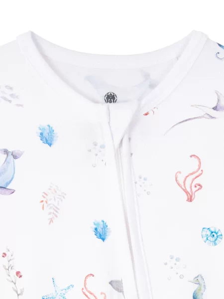 Malabar Baby Onezip Bamboo Romper in Under the Sea - Image 4