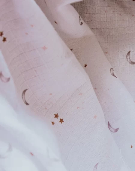 Malabar Baby Organic Swaddle in Star & Moon - Image 5